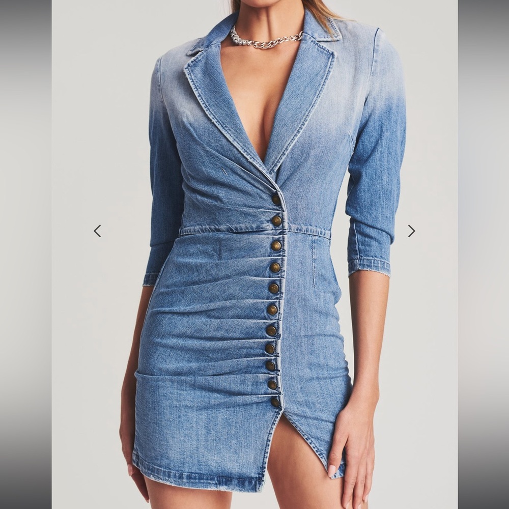 Retrofete Willa Dress Light Blue Stone Women's Size Small
